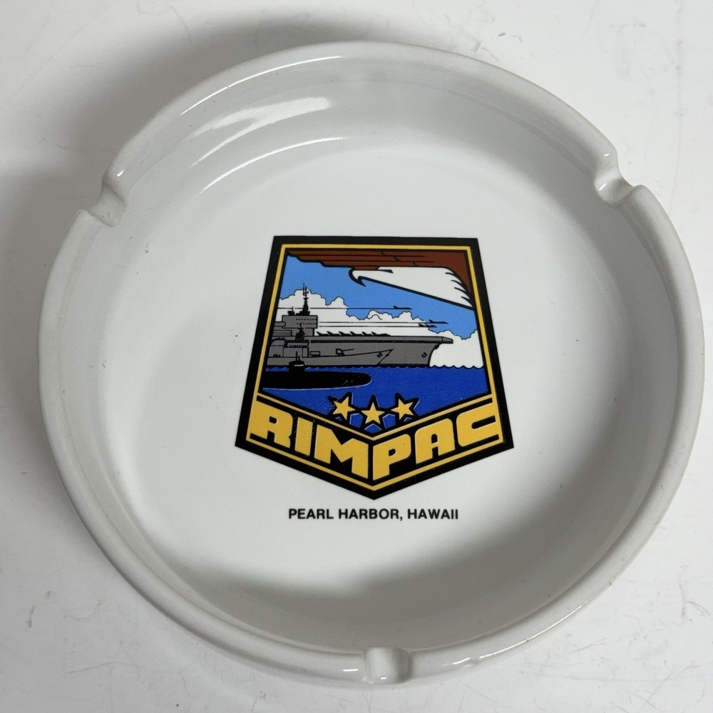 Vintage RIMPAC Pearl Harbor‎ Hawaii Ceramic Ashtray 5 Inch